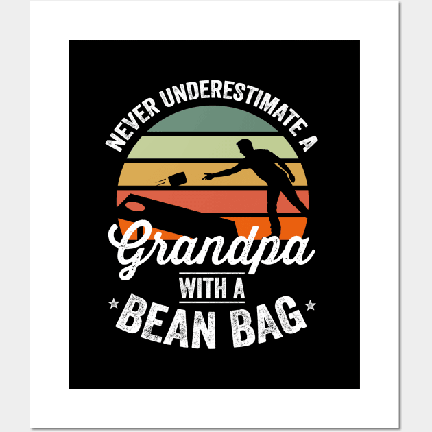 Mens Cornhole Shirt Funny Cornhole Bean Bag Grandpa 4th of July Wall Art by Happy Lime